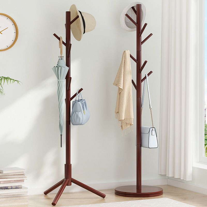 Contemporary Clothes Hanger Solid Wood Coat Rack with Coat Hooks