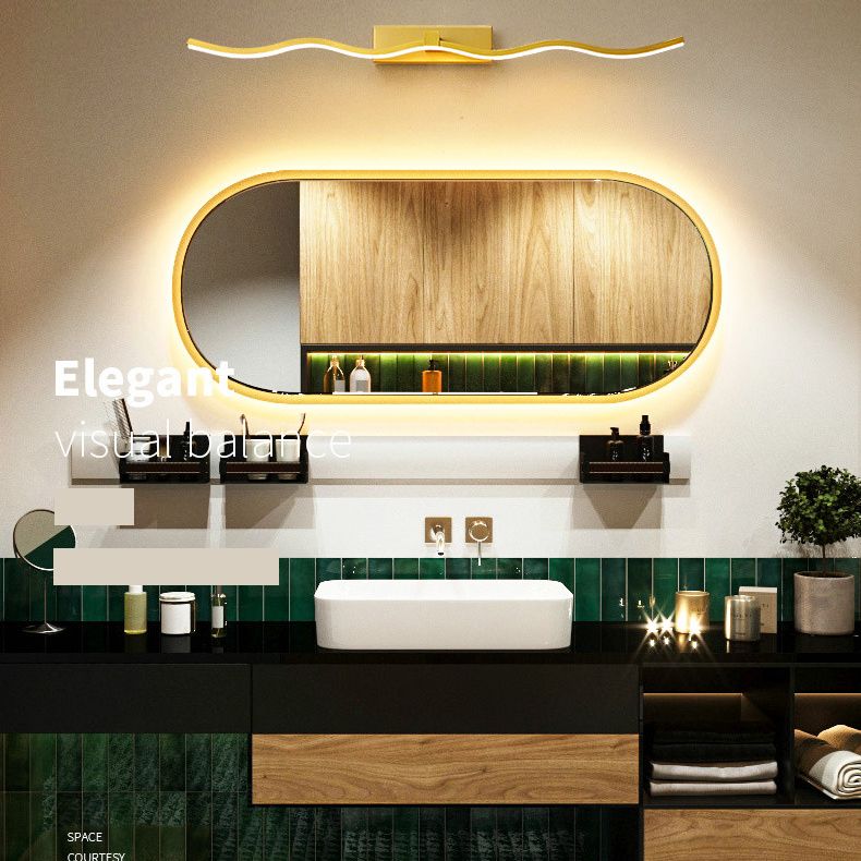 Contemporary Simplicity Waving Vanity Light Fixture Acrylic Wall Lighting Fixtures for Bathroom