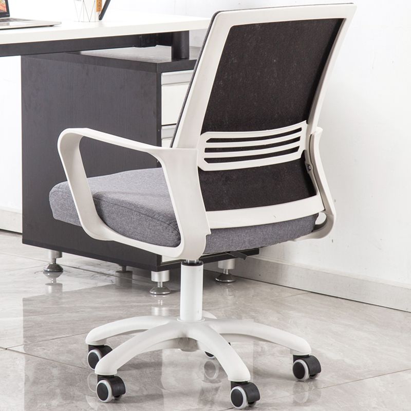 Modern Fixed Arms Slide Chair No Distressing Ergonomic Desk Chair with Wheels