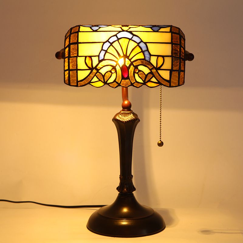 One Head Glass Desk Lamp Tiffany Style Task Lighting for Bedroom Living Room