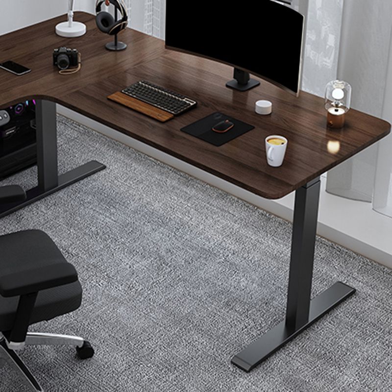 Contemporary Wooden Office Desk L-Shape Writing Desk for Bedroom