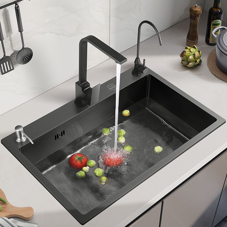 Modern Style Kitchen Sink Stainless Steel Overflow Hole Design Kitchen Sink