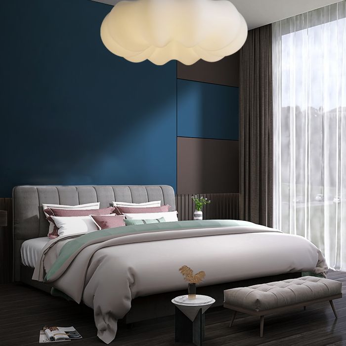 Modern Simplicity LED Flush Mount Cloud Shape Plastic Ceiling Light in White