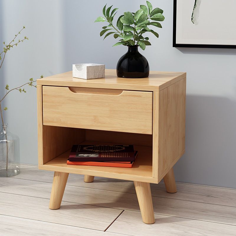 Contemporary Drawer Storage Accent Table Nightstand 19.68" Tall Bed Nightstand