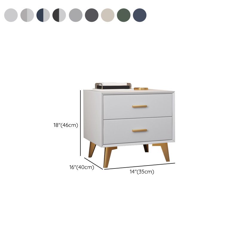 Modern Night Table Leather Accent Table Nightstand with 2 Drawers