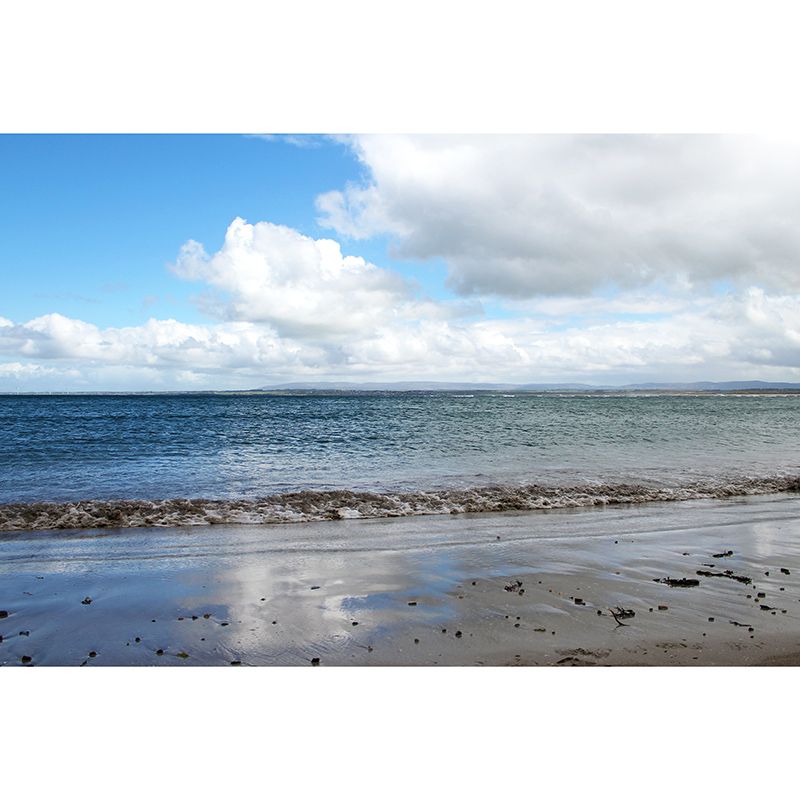 Blue Coastal Sea Wall Covering for Sitting Room Water Resistant, Made to Measure