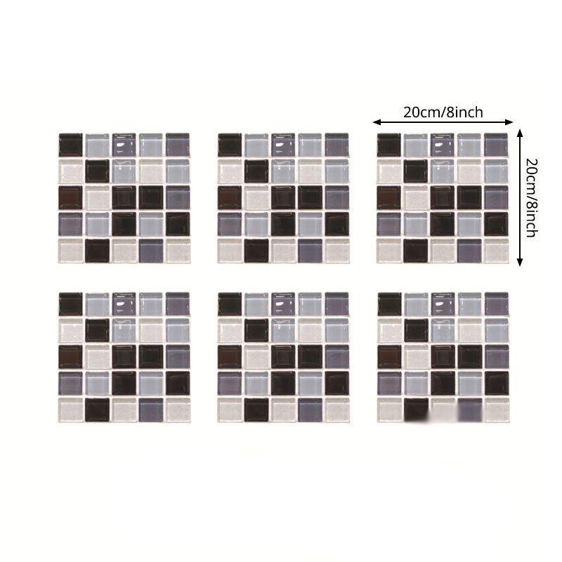 Self Adhesive Mosaics Wallpapers Black and White Modern Style Wall Decor for Kitchen