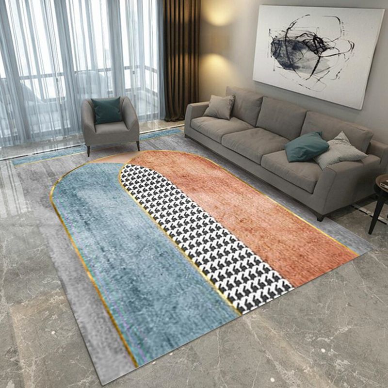 Multicolored Abstract Print Rug Synthetics Boho Indoor Rug Easy Care Pet Friendly Washable Area Carpet for Room