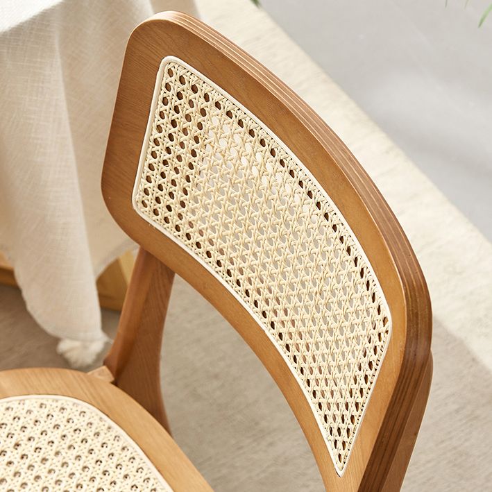 Glam Rattan Patio Dining Chair Open Back Dining Side Chair for Dining Room