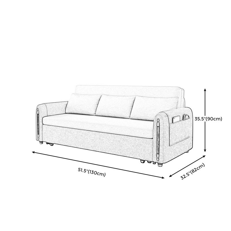 Contemporary Sofa Bed with Pillows and Storage for Apartment 35.43"