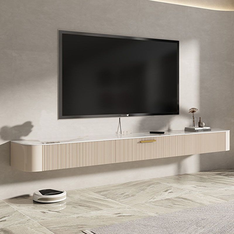 Modern Floating TV Stand Console Stone Top TV Cabinet with Drawers Included