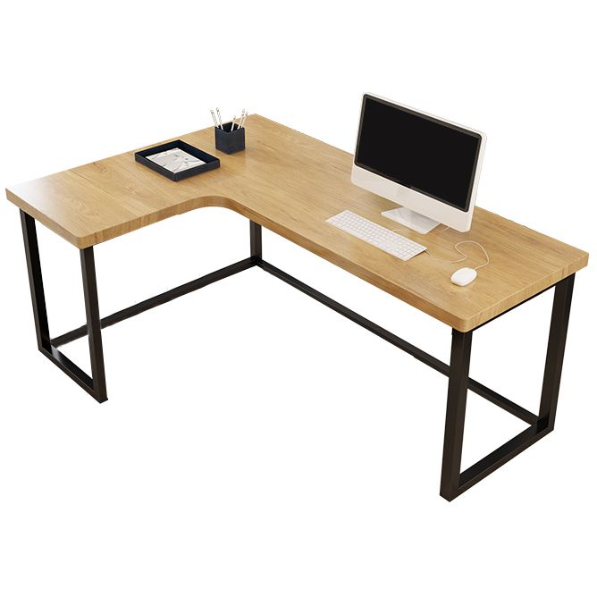 L-Shape Home Writing Desk Industrial Style Solid Wood Office Desk without Cabinet