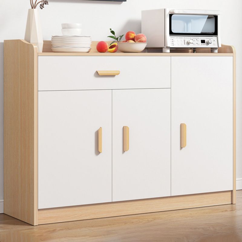 Contemporary Style Buffet Sideboard Wood Sideboard with Cabinets and Drawer