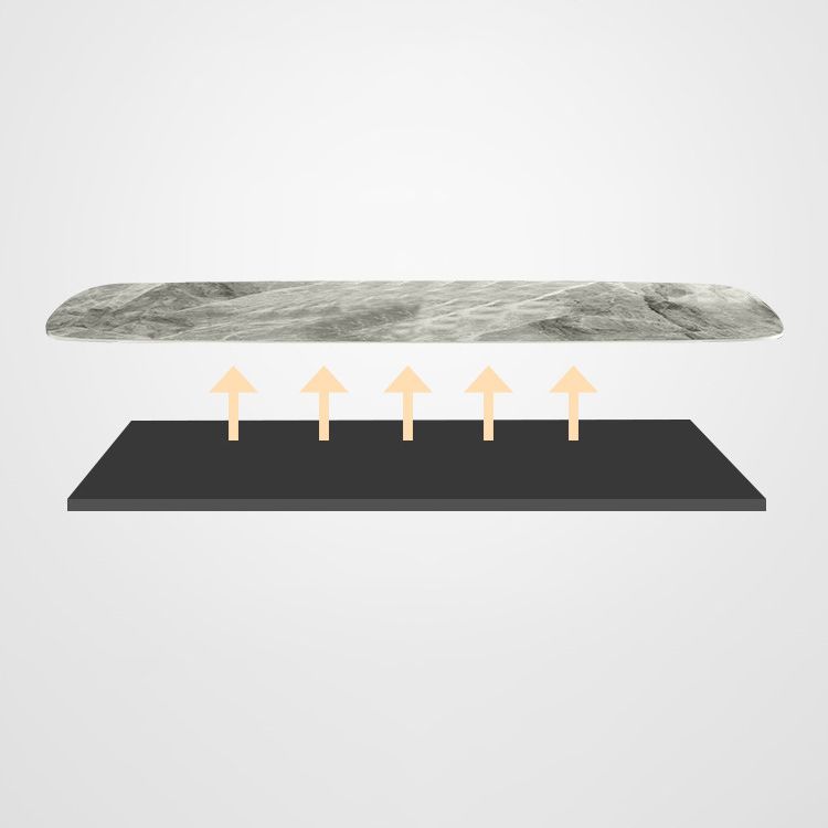 Mesa de comedor de piedra sinterizada de estilo moderno con mesa de altura estándar gris para uso en el hogar