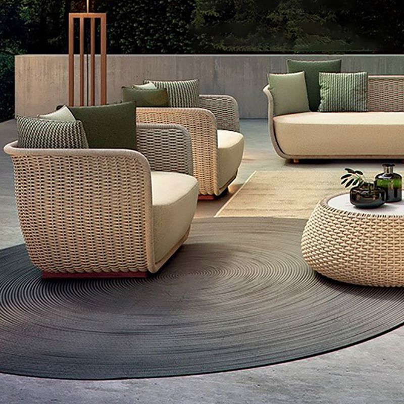 Rattan Patio Sofa Contemporary Minimalist Villa Outdoor Patio Sofa