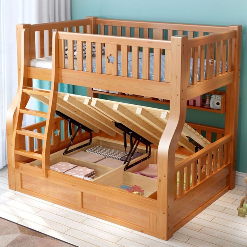 Scandinavian Solid Wood Slat No Theme Storage Natural Bunk Bed