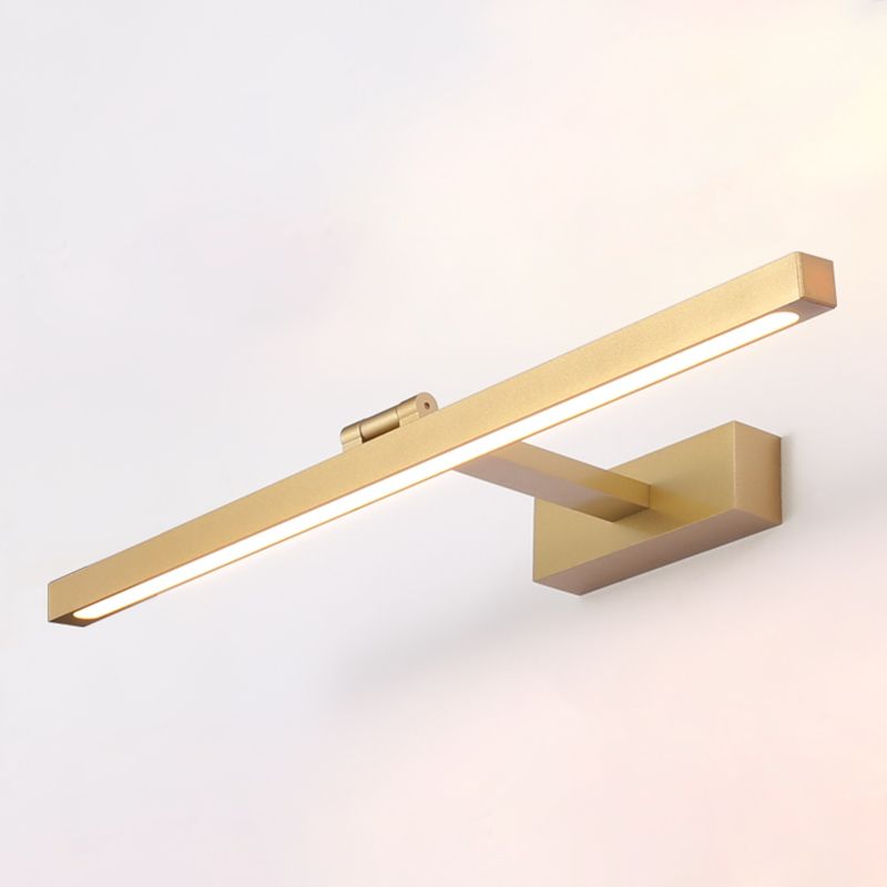 Nordic Streamlined Wall Light Sconce Metal LED Bathroom Wall Light Fixture in Gold