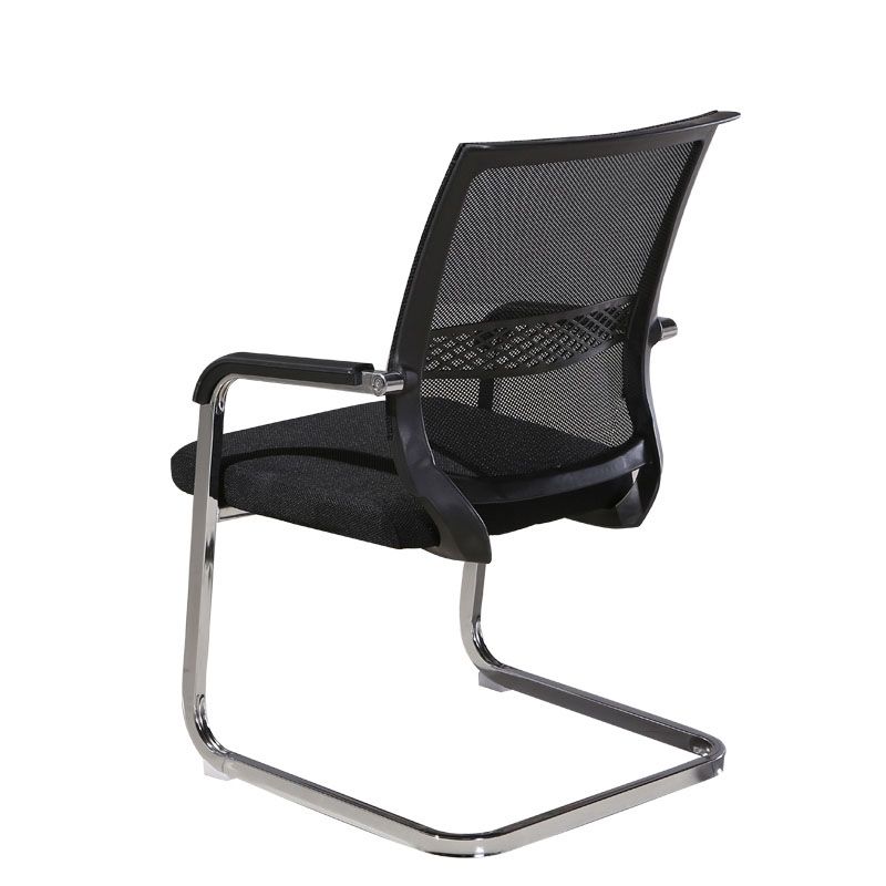 Modern Armless Upholstered Office Chair Steel No Wheels Office Chair