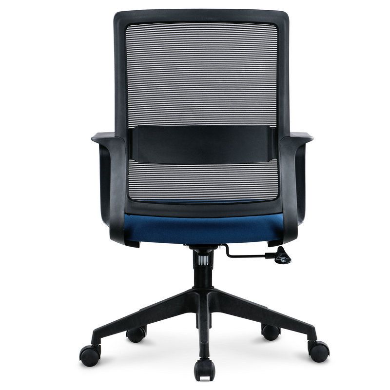 Contemporary Desk Chair Black Fixed Arms Mid Back Home Office Chair