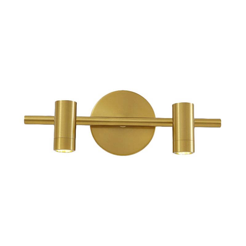 2/3/4-Light LED Tube Vanity Lamp Traditional Brass Metal Wall Sconce Lighting for Bathroom