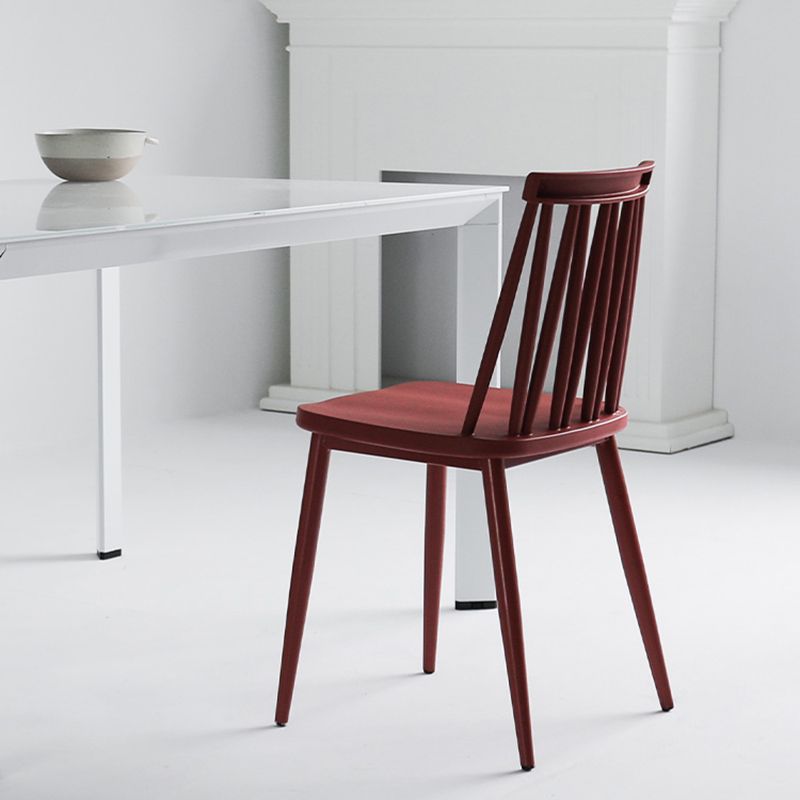 Contemporary Style Plastic Chair Dining Armless Chairs for Kitchen