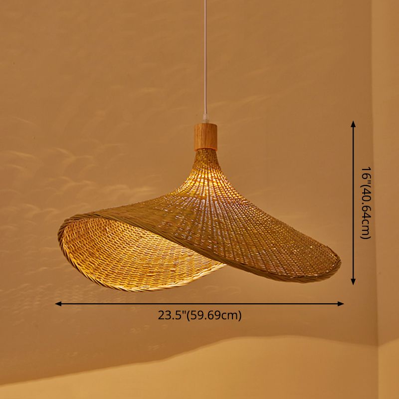 Suspension de forme de chapeau beige Lumière de style contemporain