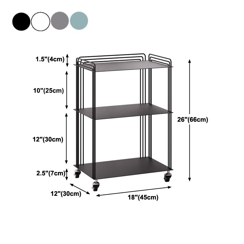 Modern 26" H Nightstand Metal Open Storage Shelves Included Bed Nightstand with Pully