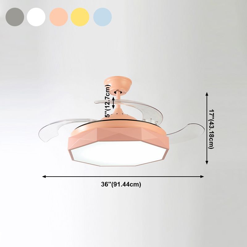 Éclairage de ventilateur moderne Milmalist Metal LED Semi-Flush Mount Plafond Light for Living Room