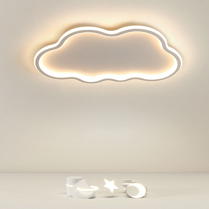 Minimalism Flush Mount Cloud Metal LED Ceiling Light Fixture for Bedroom