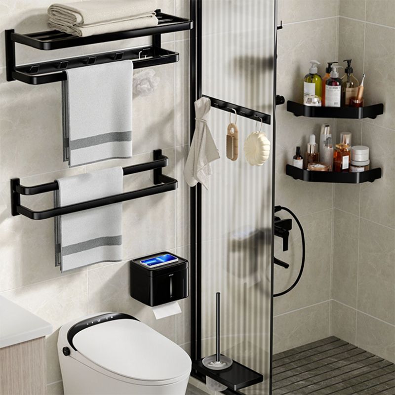 Modern Bathroom Set Towel Bar Paper Holder Black Bathroom Accessory Kit