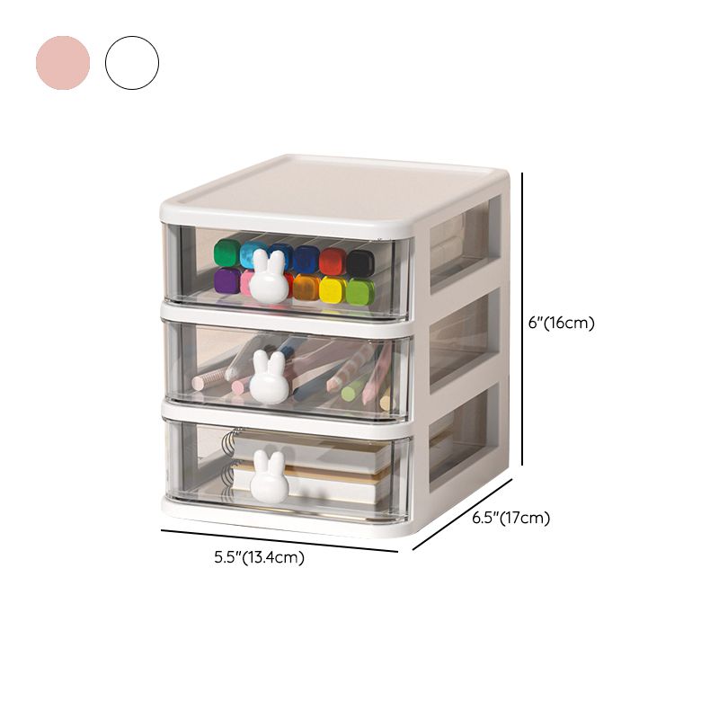 File Cabinet Rabbit Drawers Vertical Transparent Plastic File Cabinet for Home or Office