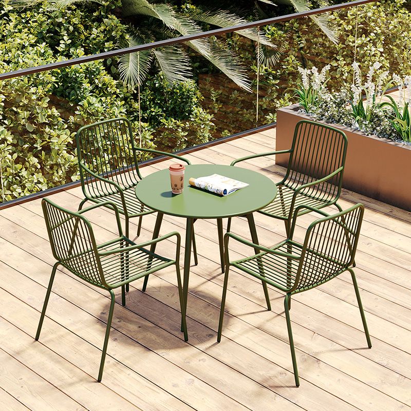 Contemporary Metal Dining Table Water Resistant Dining Table