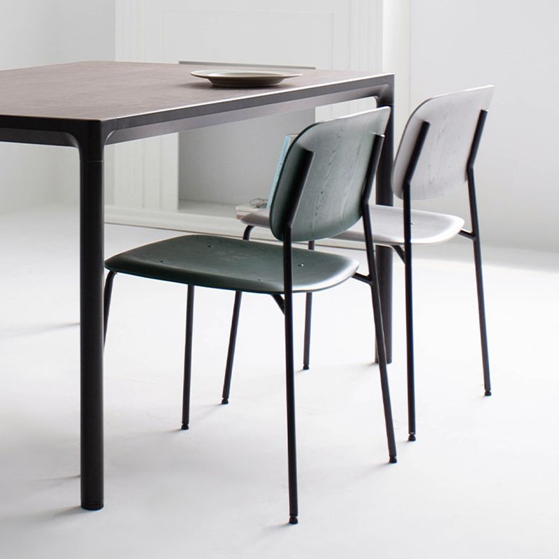 Industrial Style Metal Chair Dining Open Back Armless Chairs for Kitchen