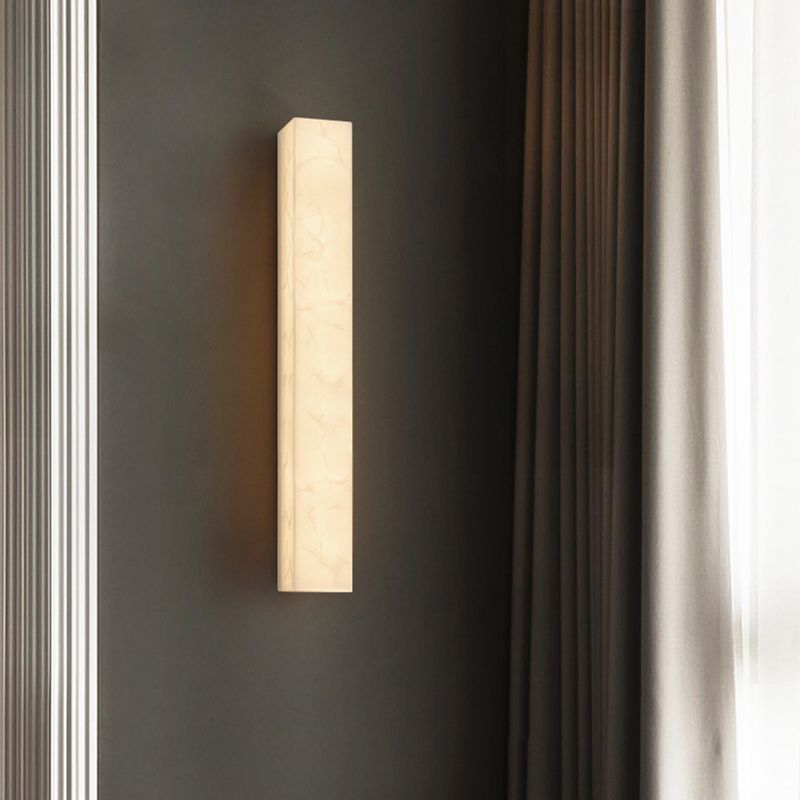 LED Modern Wall Sconce Linear Shape Vanity Lamp with Marble Shade