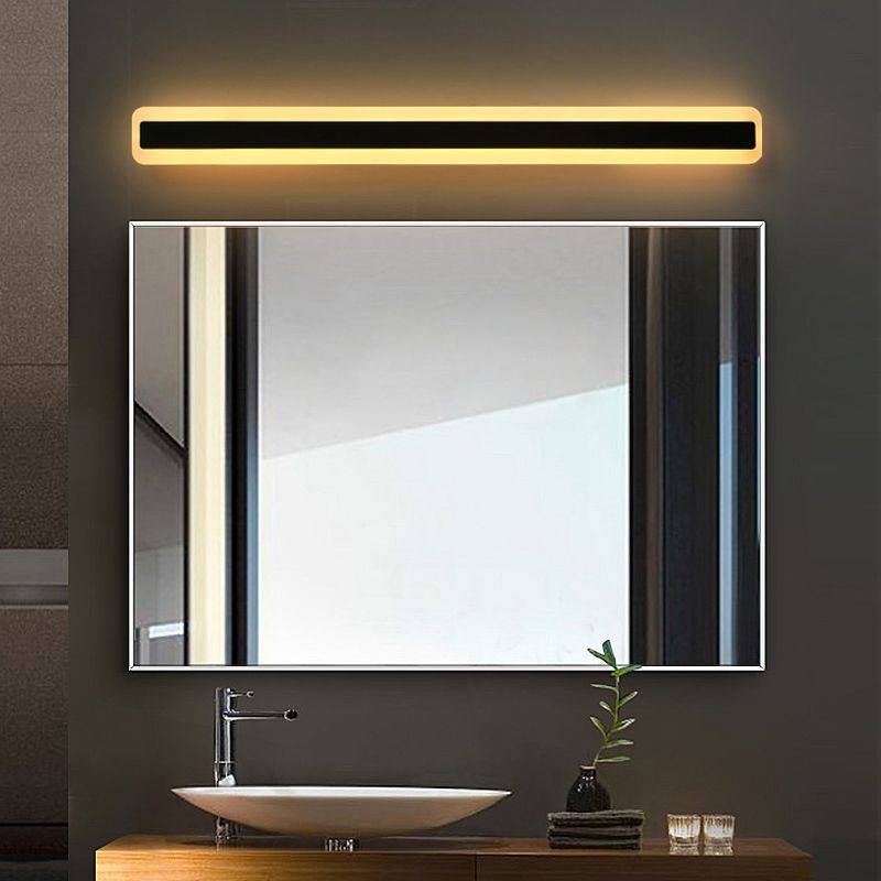 Rectangle Mirror Lamp Modern Simple Wall Light Fixture for Bathroom Washroom