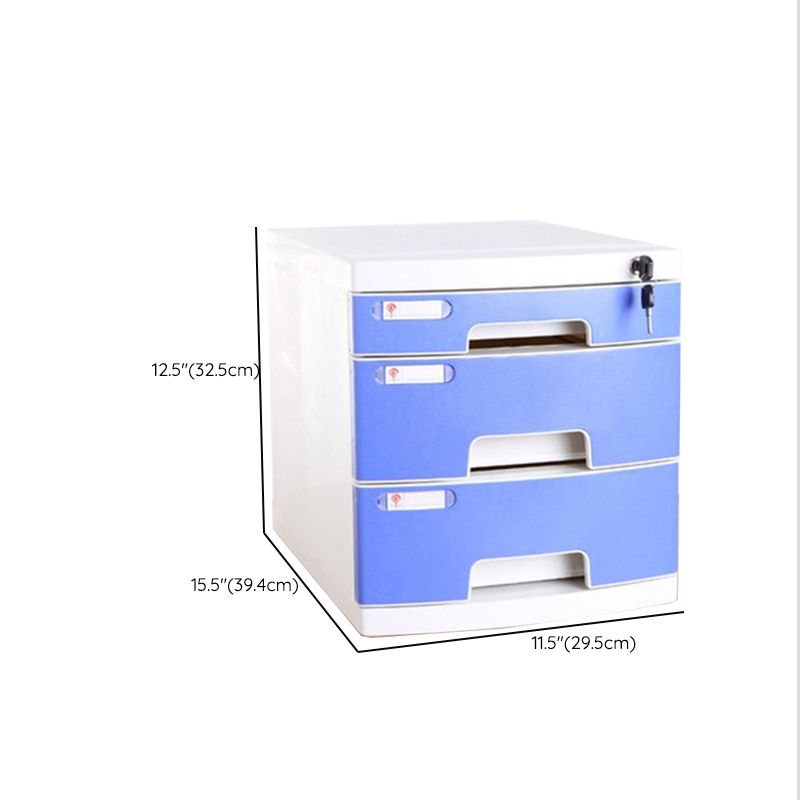 Coastal Cabinet Plastic Locking Drawers File Cabinet for Office