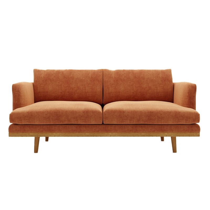 Linen Modern Recessed Arm Sofa Standard Sofa for Living Room, Apartment