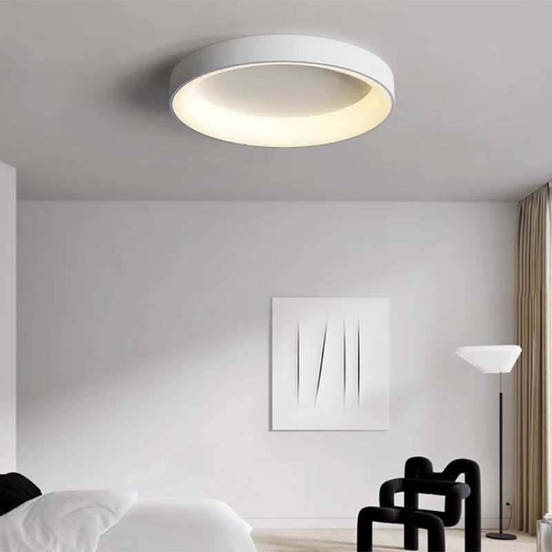 Single White Modernism LED Flush Mount Lighting Unique Ceiling Light for Bedroom