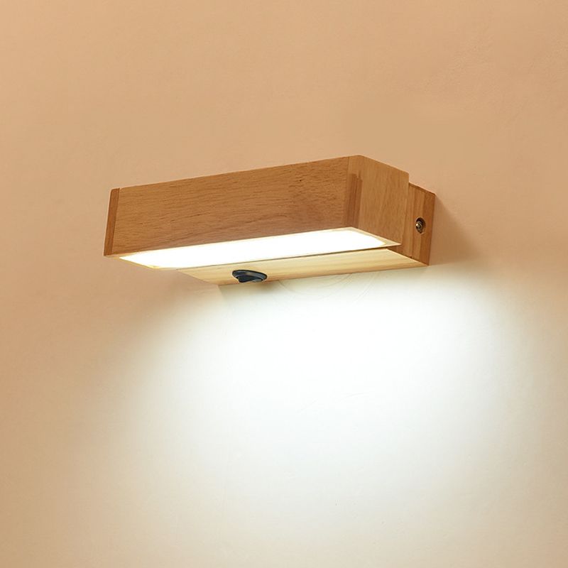 Accesorios de iluminación de tocador rectángulo Modern Minimalist Wood Tocina de tocador de madera