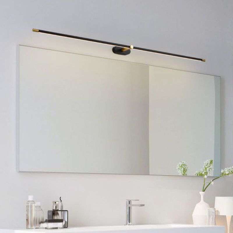 Contemporary Black Single Bathroom Vanity Light Single LED Metal Bath Bar