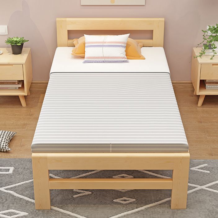 Twin Size Open Frame Bed Folding Pine Wood Bed Frame with Mattress