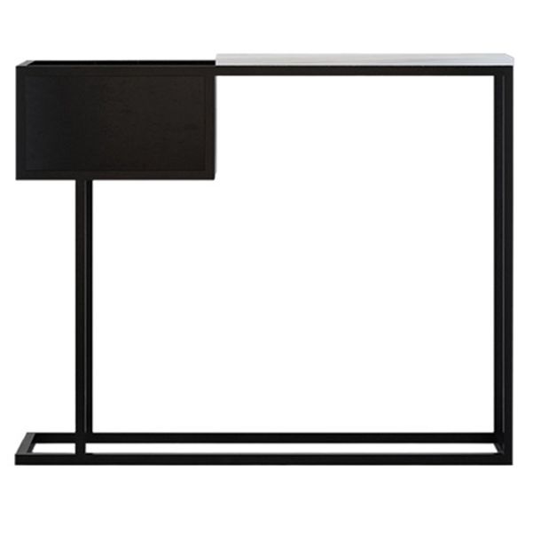 31.49" High Accent Console Table with Iron Frame Base and Storage Shelf, Black