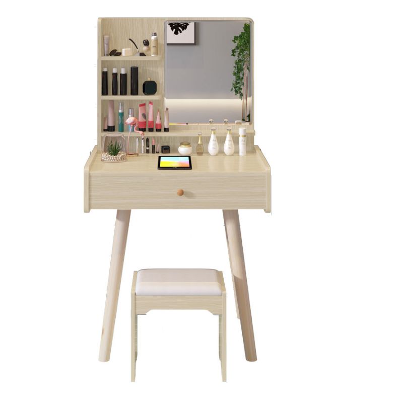 Wood Makeup Vanity Table Modernism 1/3-Drawer Vanity Table Set