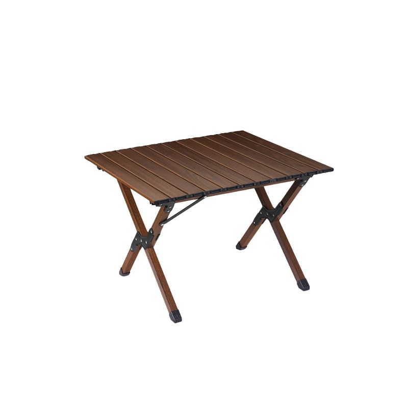 Rustic Patio Table Metal Foldable Rectangle Camping Table for Outdoor