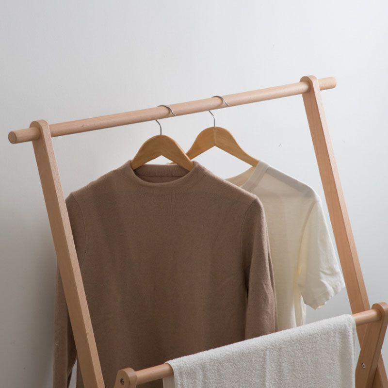 Modern Solid Wood Coat Rack Free Standing Clothes Hanger for Bedroom