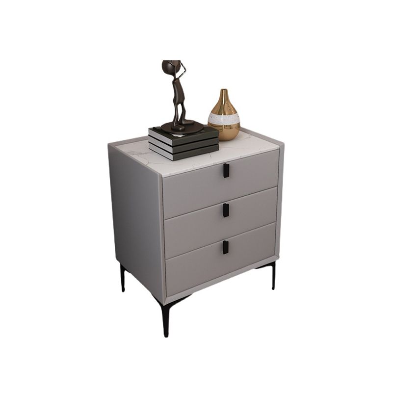 Contemporary Night Table Solid Wood Bed Nightstand with 3 Drawers