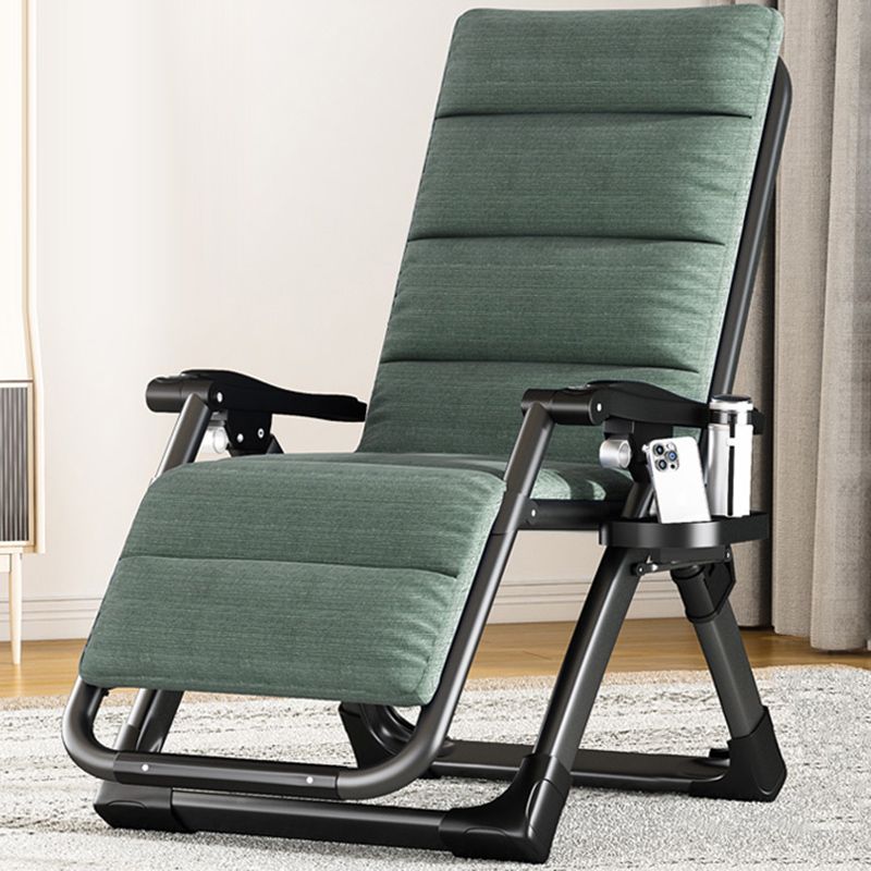 Contemporary Standard Recliner with Upholstery and Metal Base