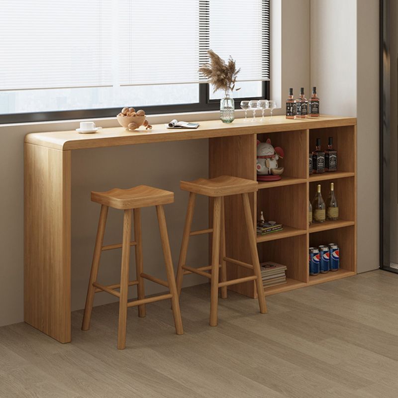 Contemporary Rectangle Solid Wood Bar Stool Table for Living Room