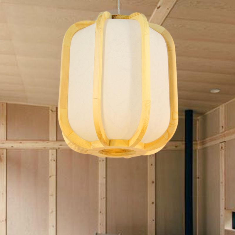 Sospensione in legno Lantern Light giapponese a 1 luci a 1 lifting lampada a soffitto a sospensione per ristorante