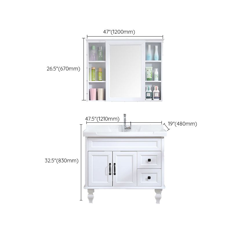 Traditional Bathroom Vanity Free-standing Standard Mirror Cabinet Wooden Vanity Cabinet